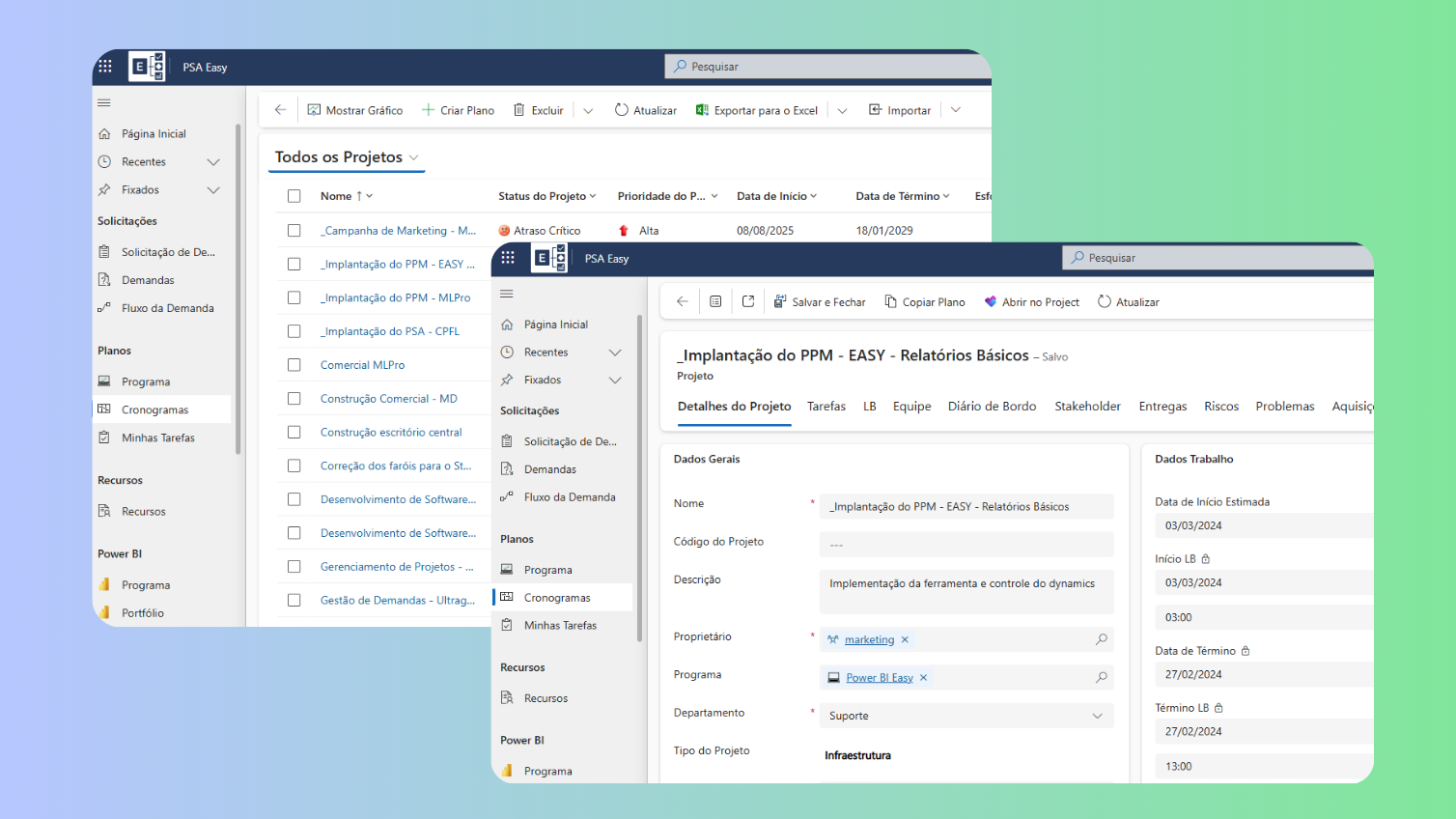 Ambiente do PSA Easy Ambiente do PSA Easy