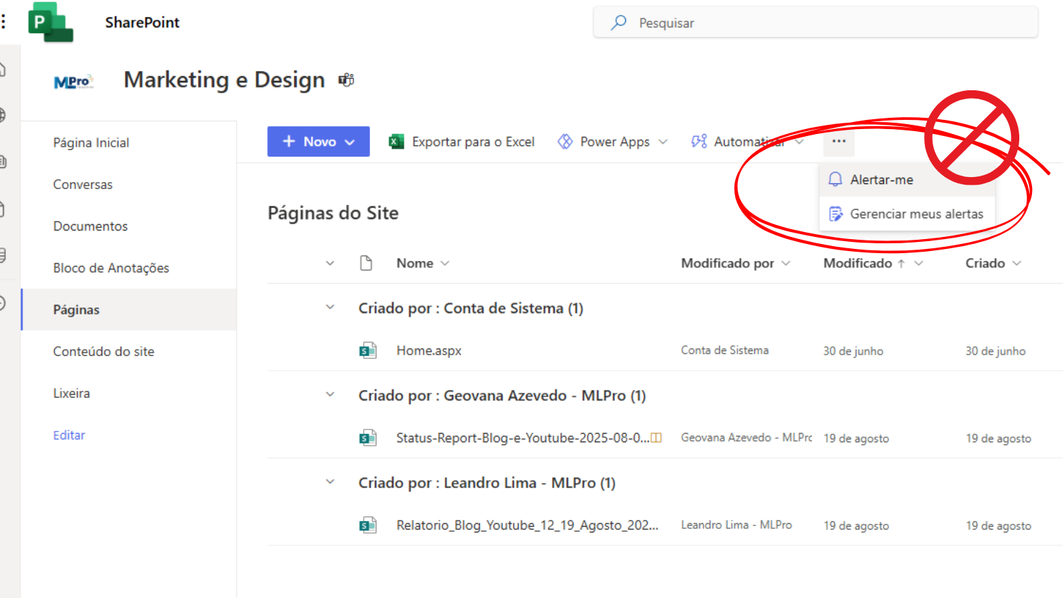 Alertas serão descontinuados do SharePoint