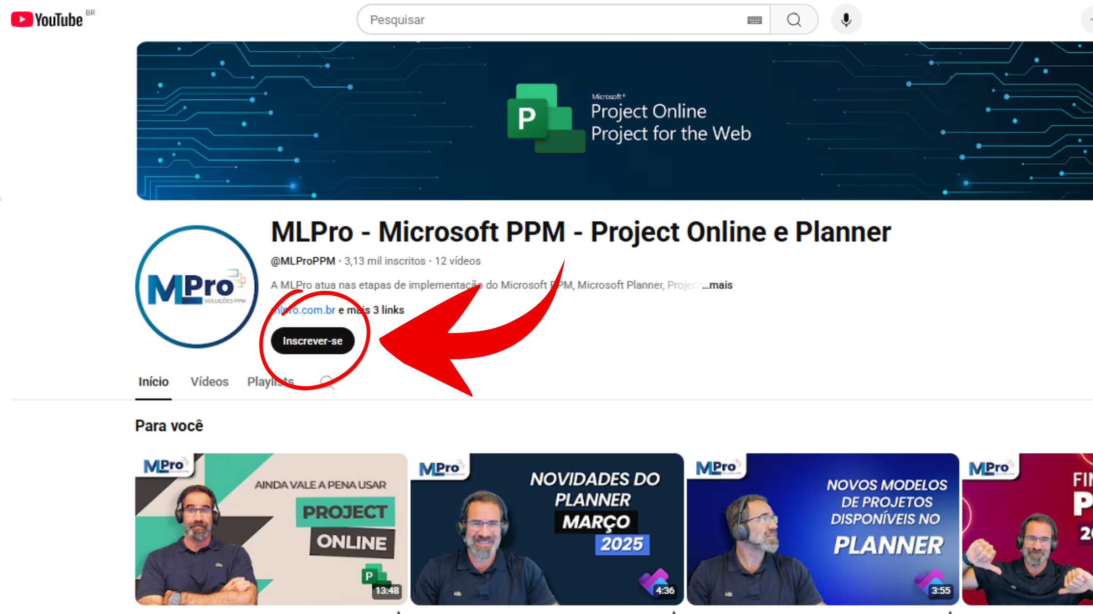 Inscreva-se no canal da MLPro no YouTube