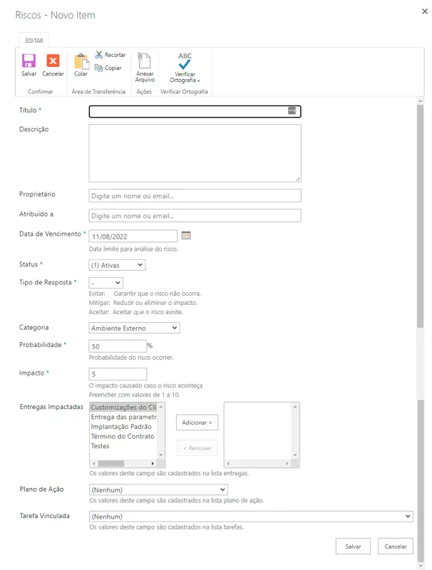 Recursos menu