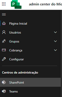 Central de administração Sharepoint