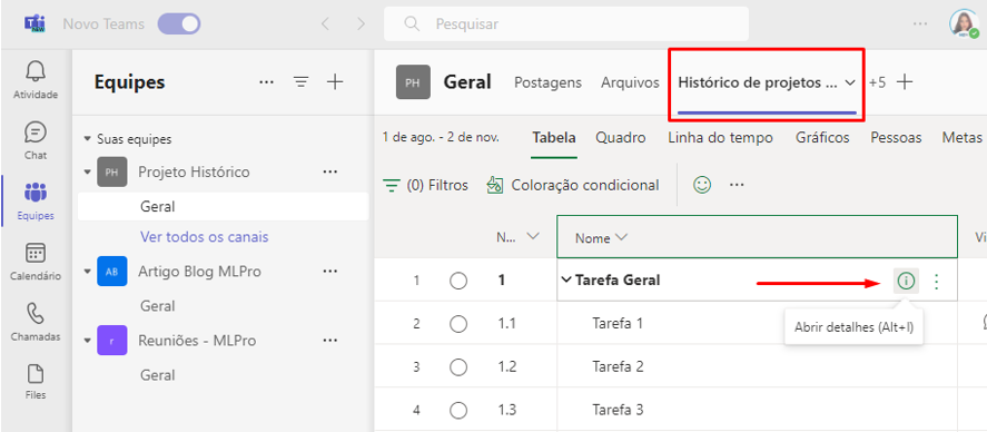Historico de Tarefas