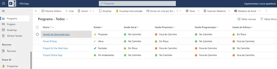 Licenciamento reduzido Project for the Web