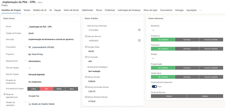 Licenciamento reduzido Project for the Web