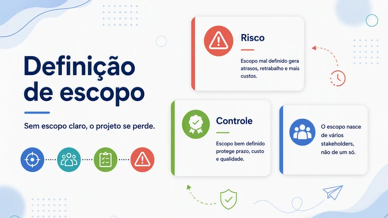 Capa do artigo Definição de escopo em projetos: por que a falha começa aqui e como evitá-la